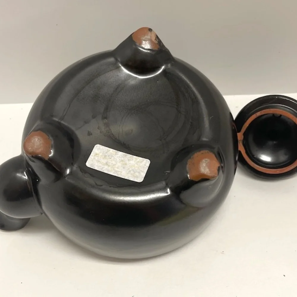 Vintage Japanese‎ Redware Teapot Gold Trim 1960’s